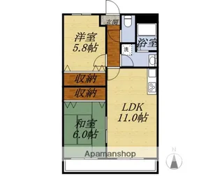 2LDKの間取り画像