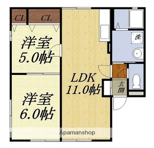 サニーコート諏訪【2階】の間取り