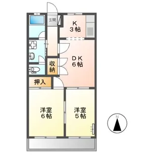 ハイツリバティⅠ【2階】の間取り