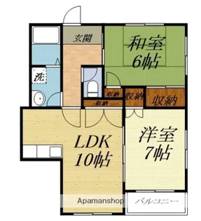 尾野スカイハイツ3【2階】の間取り