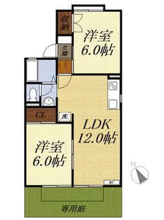 タウンハウス愛野公園 E【1階】の間取り
