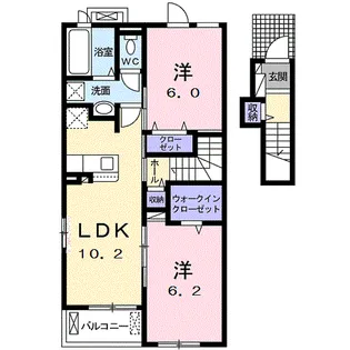 コンフォート西美薗【2階】の間取り