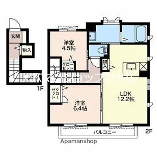 アンシャンテ【2階】の間取り