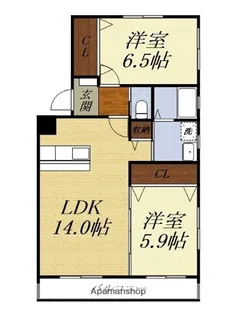 ハイツ・キノト【3階】の間取り