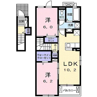 グレイスヴィラ北浜【2階】の間取り