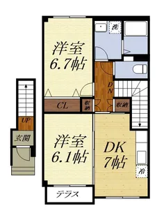 ユシェロA【2階】の間取り