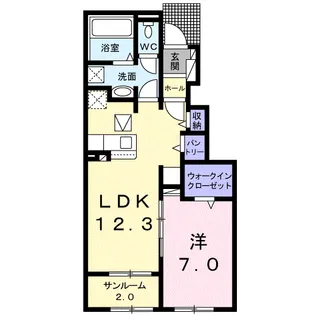 メゾン シュシュA【1階】の間取り