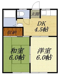冨永コーポA【2階】の間取り