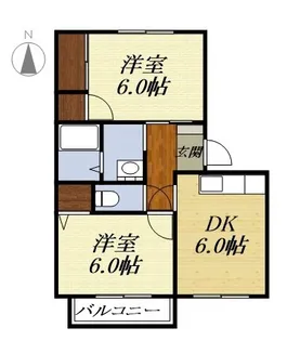 2DKの間取り画像