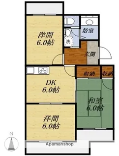 YUYUハイツII【4階】の間取り