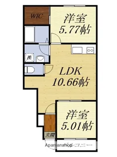 メゾンマーズ【103号室】の間取り