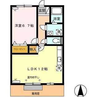 スプルース下俣【1階】の間取り
