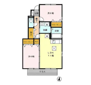 ロイヤルタウン染地台 A【1階】の間取り