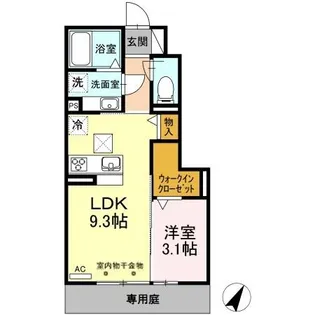 ラ ペ・クロシェットM【1階】の間取り