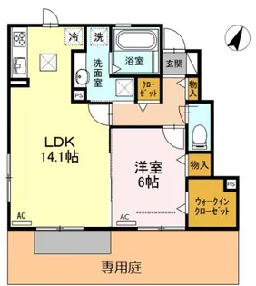 インペリアル【1階】の間取り