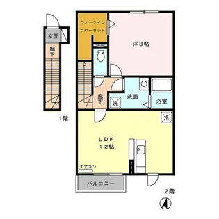 ロイヤルタウン染地台 C【2階】の間取り