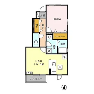 ロイヤルタウン染地台 C【1階】の間取り