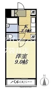 ヴィラ楠の宮II【1階】の間取り
