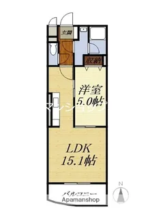 AIUOLA PALAIS(アイウォーラパレ)【201号室】の間取り