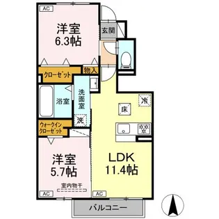 コーポ ヴェルデ【1階】の間取り