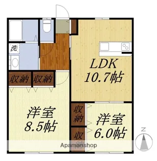 コーポ蘭I【102号室】の間取り