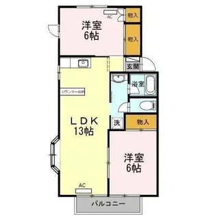 メゾンアルブル A【1階】の間取り