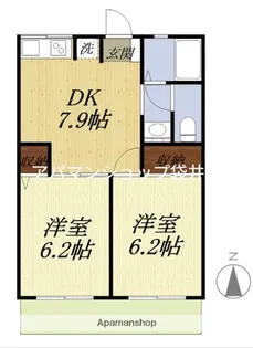 スキヤハイツIII【102号室】の間取り