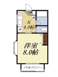 タウニーホワイトベル【102号室】の間取り