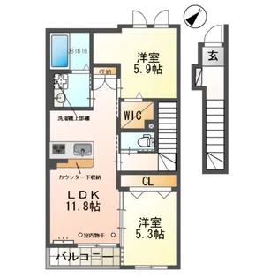 カーサ ESⅡ【2階】の間取り