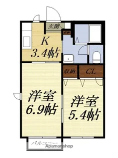 レディバード【2階】の間取り