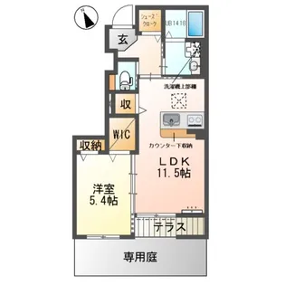 シェルル・ロココモダンⅡ本沢合(仮)【1階】の間取り