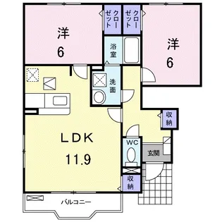 ガーデンポーチ和(なごみ)【1階】の間取り