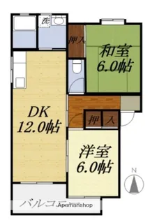 メゾンプレーリーC【1階】の間取り