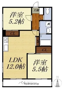 メゾン・ド・エール弐番館【2階】の間取り