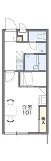 レオパレスプラシーボ【102号室】の間取り