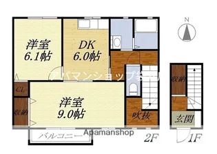 グリーンシティ愛野C【203号室】の間取り