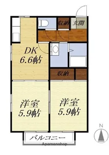 コンフォール葵【201号室】の間取り