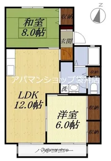 セジュールつばき【1階】の間取り