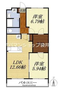エバーグリーン【4階】の間取り
