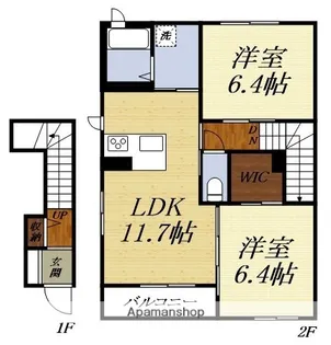 メゾンAMI【201号室】の間取り