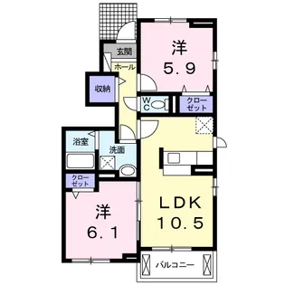 エフ ラヴィ・クレール【1階】の間取り