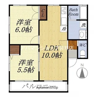 ボヌールC【101号室】の間取り