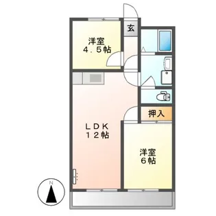 リバティハウス天王【2階】の間取り
