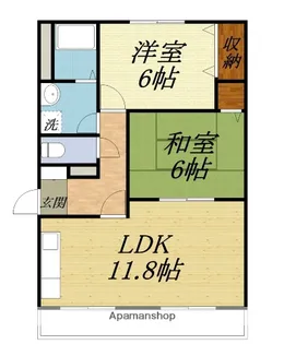 2LDKの間取り画像