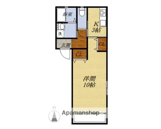 コーポプロスペール【102号室】の間取り
