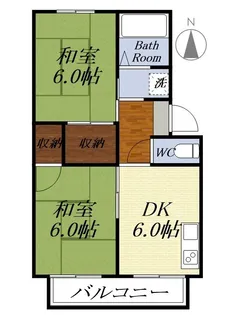 アムール・シャレー【202号室】の間取り