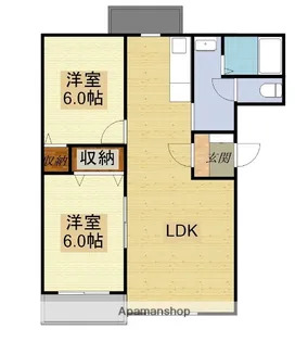 ピュアライフみをつくし【102号室】の間取り