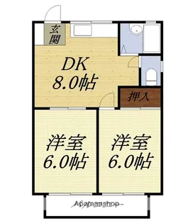 名倉ハイツ【102号室】の間取り