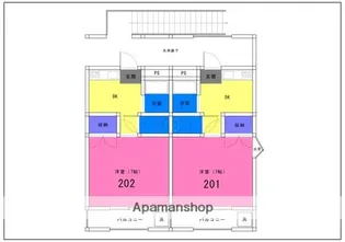ハイツ野末【202号室】の間取り