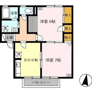 セジュールかあさ【1階】の間取り